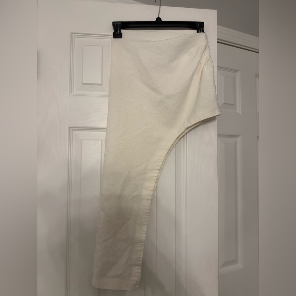 Zara Asymmetrical Linen Blend Skirt in Cream